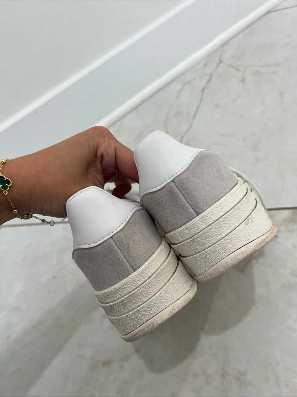 Adidas Grey Two / Cloud White / Core White Gazelle Bold Sneakers Size 6 US $120